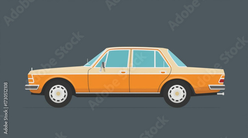 Classic Car Icon: An illustration of a vintage car, radiating a sense of nostalgia and elegance. This image captures the essence of classic automobile design.