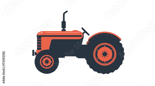 Tractor: A vivid illustration showcases a classic tractor, a symbol of agricultural power and rural life. The design highlights the machine's robust structure, iconic shape.
