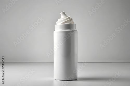 Whipped cream can isolated on white background mockup image