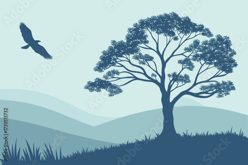 Emperor or King Penguin Vector Illustration - Standing Antarctic Bird Line Art