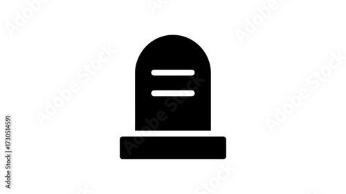 Simple Black Tombstone Icon Isolated on White Background Memorial Symbol Reminder of Mortality Death Remembrance and Loss Icon
