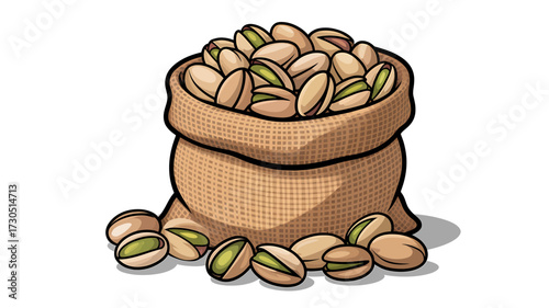 Burlap Sack Overflowing with Pistachios a Healthy and Nutritious Snack Image Perfect for Food and Recipe Websites