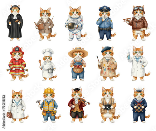 Cats in Diverse Career Professions