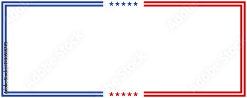 Red blue star America theme on blank background template. 4th of July Memorial or Independence day theme wallpaper.	
