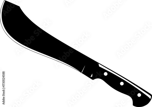  black and white image of a machete