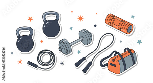 Home gym equipment for a complete workout routine.