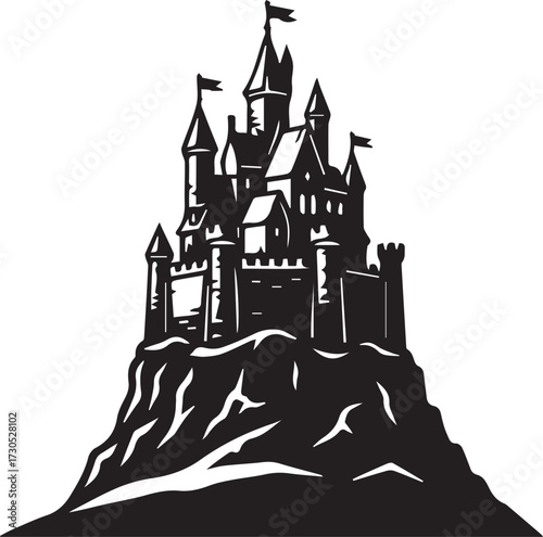 castle silhouette Vector | Minimalist & Trendy castle Silhouette Design | Unique & Stylish castle Artwork for Vector design	
