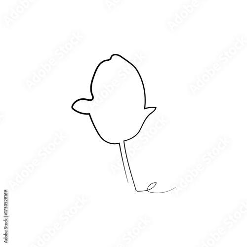 Single line of  flower art