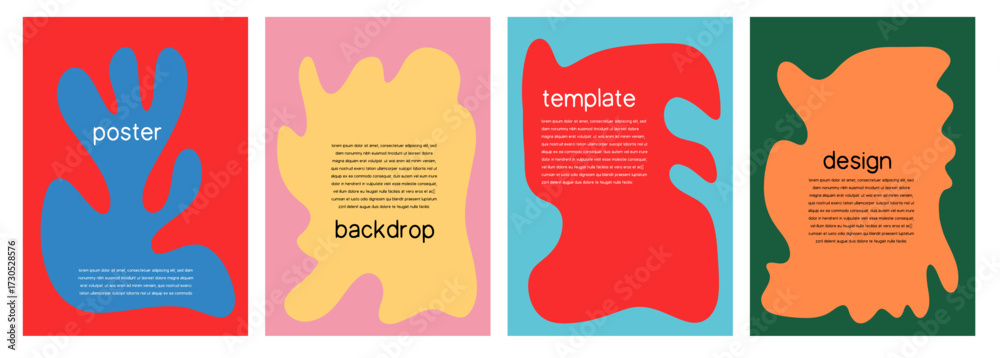 Abstract Geometric Shapes Template Set Simple Frame for Messages, Photos, Flyers, Posters, or Covers