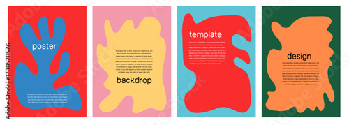 Abstract Geometric Shapes Template Set Simple Frame for Messages, Photos, Flyers, Posters, or Covers