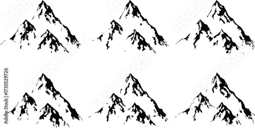 Halftone stipple effect on a mountain for urban design. grunge punk Y2K collage design, Brutalist noisy retro photocopy background with mound. Vector illustration. Eps 10