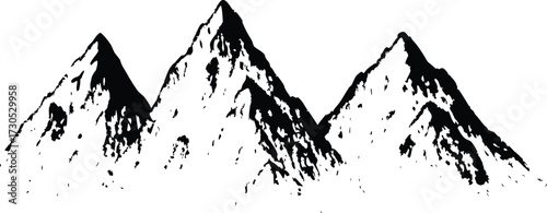 Set of Scared Mountain  halftone stipple effect collection set Vector for urban design. Grunge punk Y2K collage design, Brutalist noisy retro photocopy background with mound. Vector illustration. Eps 