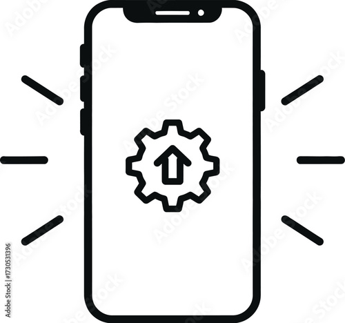 Glowing Smartphone Silhouette Symbolizing Repair

