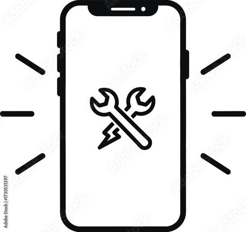 Glowing Smartphone Silhouette Symbolizing Repair

