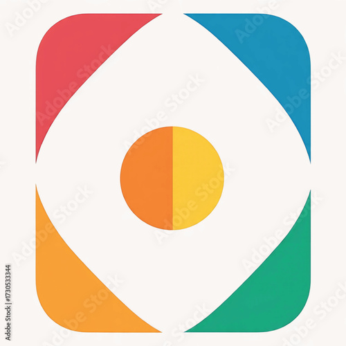 Abstract Geometric Design A Colorful, Modern Logo Concept in Square Composition