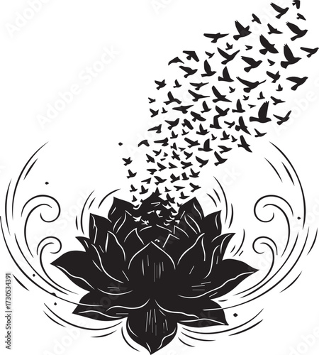 flower silhouette Vector | Minimalist & Trendy flower Silhouette Design | Unique & Stylish flower Artwork for Vector design	
