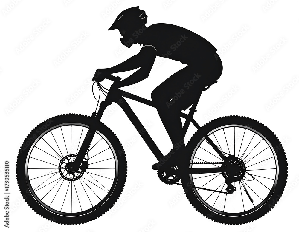 Fototapeta premium Silhouette of mountain biker