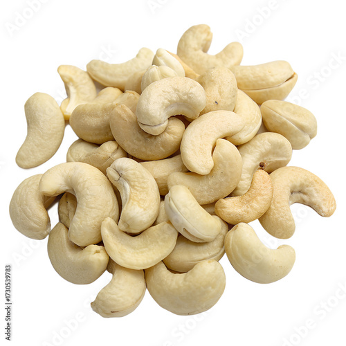 a handful of cashew nuts isolated on transparent background
