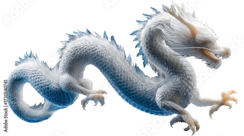 blue dragon isolated on white
