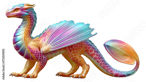 colorful dragon on white background