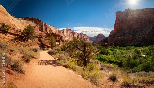 outdoor scenery on a loop trail through a renowned canyon park