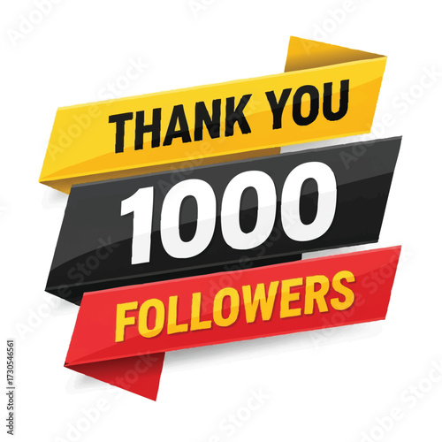 Thank You 1000 Followers Celebration Banner Design.