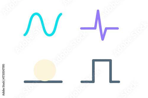 Abstract representation of diverse electronic signals, sound waves, and data patterns for technology, science, and communication concepts