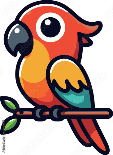 カラフルなオウムのイラスト