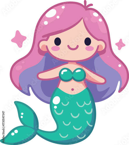 かわいい人魚のイラスト