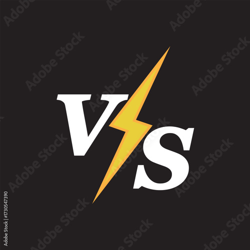 Versus logo vs letters for sports, fight icon. Vector
