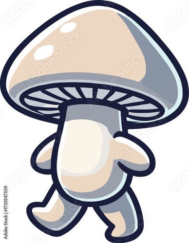 手足の生えたキノコのイラスト
