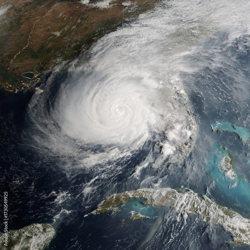 Hurricane damage. Broken trees and buildings, AI Generation