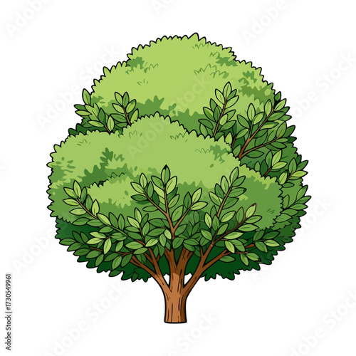 Bush illustration, flat design, natural colors, nature and landscaping concept 
