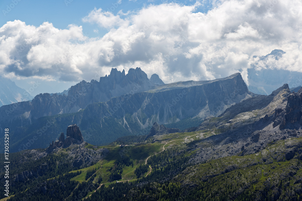 Obraz premium Hiking at Passo Falzarego - Cortina d'Ampezzo - Italy