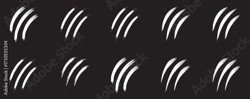  Claws silhouette, claw marks. Claws beast ripped marks. Set of monster claw scratches and dragon paws. claw scratch marks vector. 