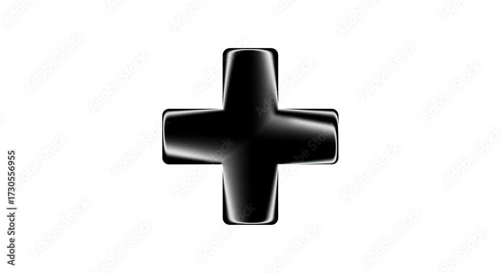 Fototapeta premium Black plus sign isolated on white background