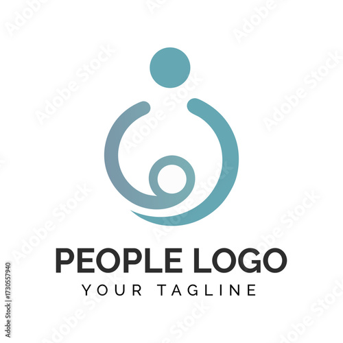 Mother baby silhouette gentle embrace lactation symbol logo design