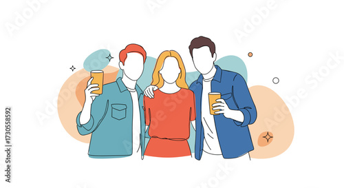 Young people interacting with their smartphones enjoying technology and connection.