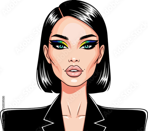Woman with makeup isolated on white background