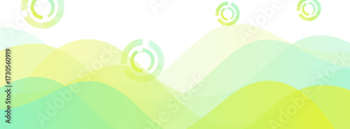 geometric banner background green and yellow gradations .wave shape.abstract memphis. suit for bussines contens, banners, and simple design.