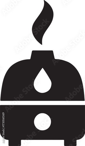 Humidifier silhouette icon, modern home device vector design for air moisture and health.