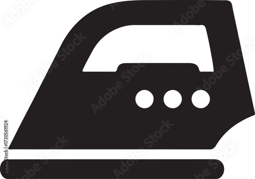 Clothes iron silhouette icon, household appliance vector design for ironing and laundry.