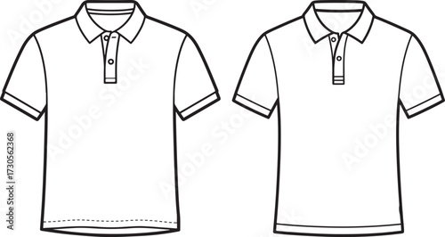 Two polo shirt designs silhouette