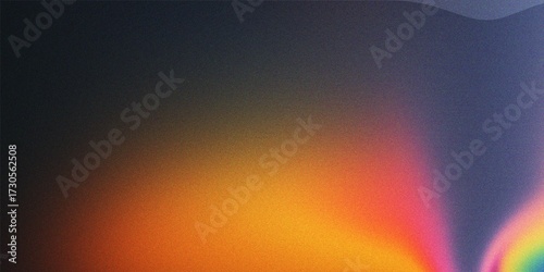 Warm Orange and Pink Gradient with Rainbow Light Streaks abstract background