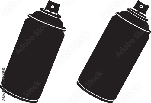 Two black spray paint cans silhouette