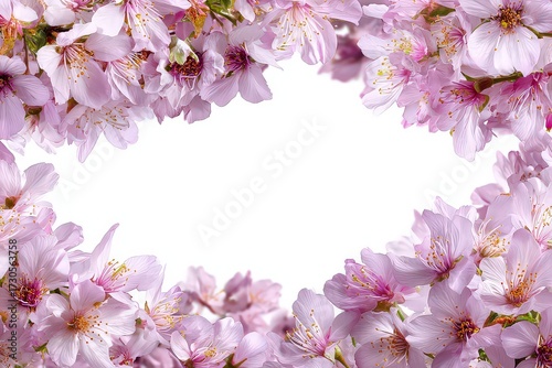 Wallpaper Mural Pink Cherry Blossom Frame on White Background Torontodigital.ca