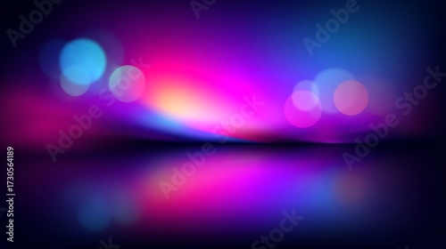 Abstract Colorful Light Bokeh Scene with Vibrant Pink Purple and Blue Tones