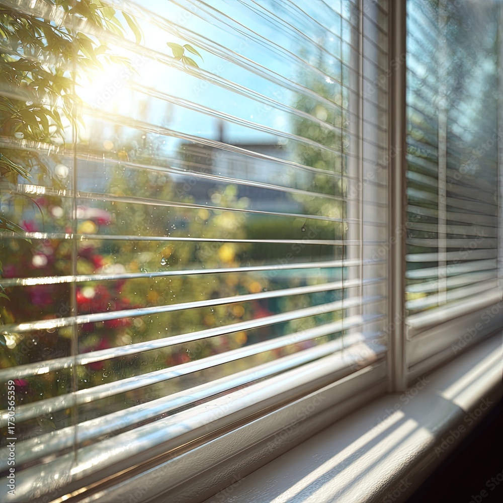 Obraz premium Sunny Day Through White Blinds