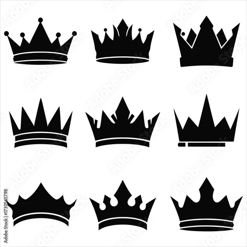 Royal crowns graphic collection symbol regal