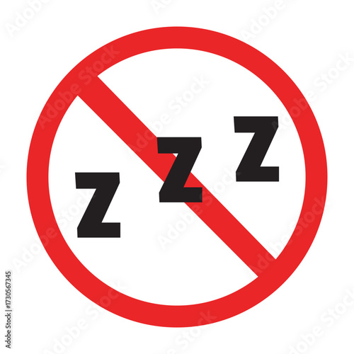 no sleeping symbol of insomnia, sleep disorder, and health awareness